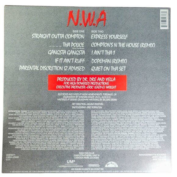 Ice Cube & DJ Yella Signed NWA Straight Outta Compton Vinyl Record Album Beckett - Picture 8 of 12